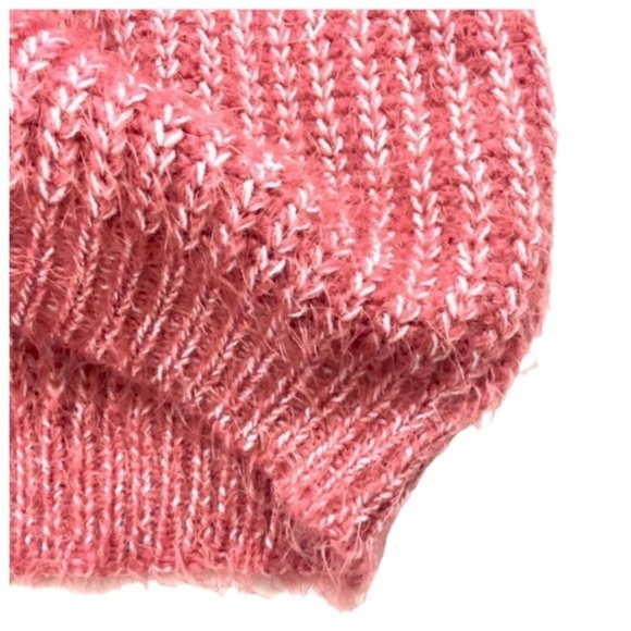 BERSHKA Turtleneck Chunky Oversized Ribbed Textured Sweater in Coral Pink - Picture 6 of 7